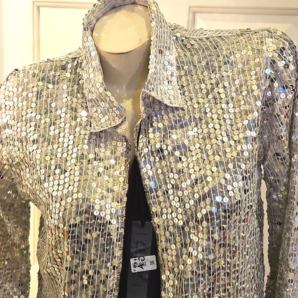 Deluxity Silver Sequin Jacket - image 2
